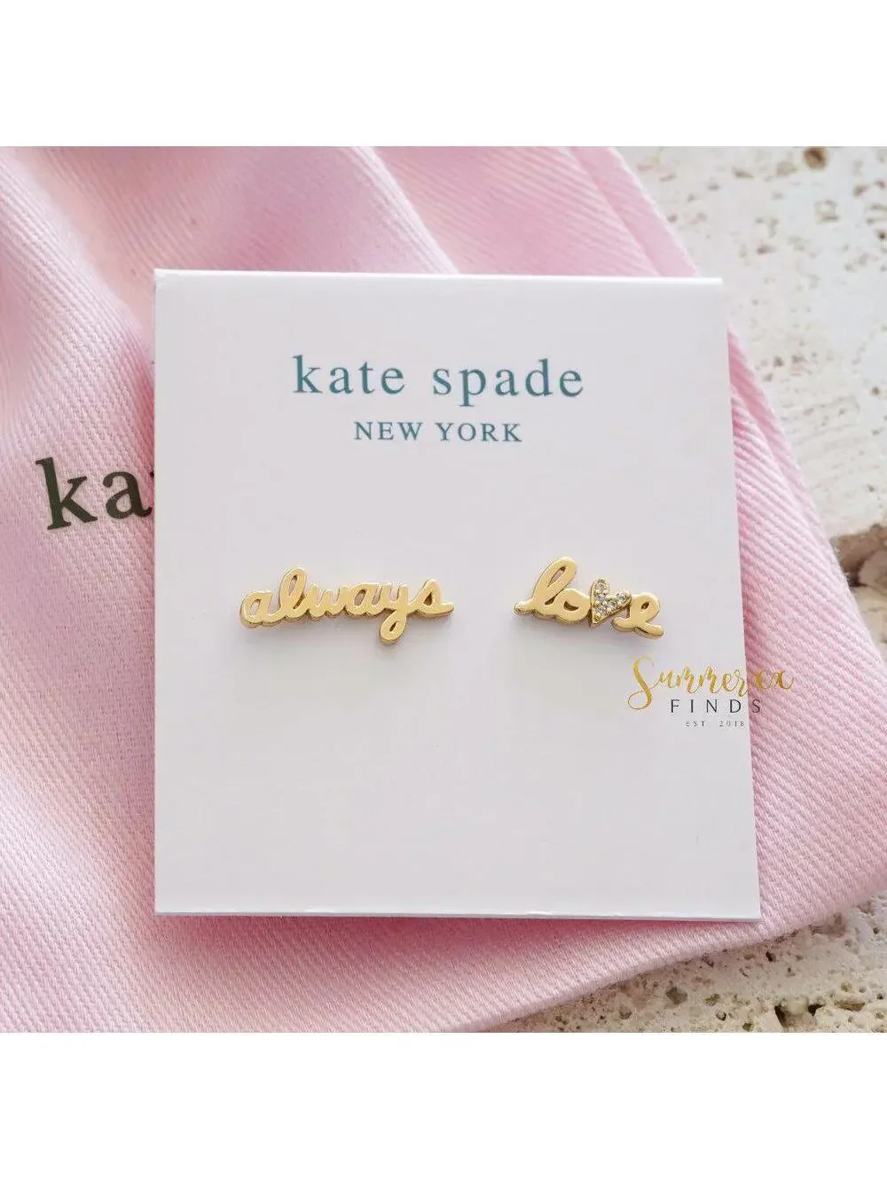 Kate Spade Say Yes Love Always Asymmetrical Stud Earrings